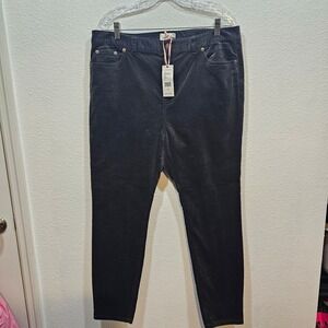 New!! Vineyard Vines Black Velvet High Rise Pants Women's Size 16